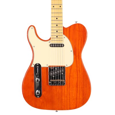 G&L Tribute ASAT Classic Left Handed in Clear Orange With Satin Neck